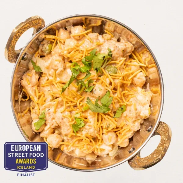 Verðlaunað Samosa Chaat frá Indian Food Box á Íslandi